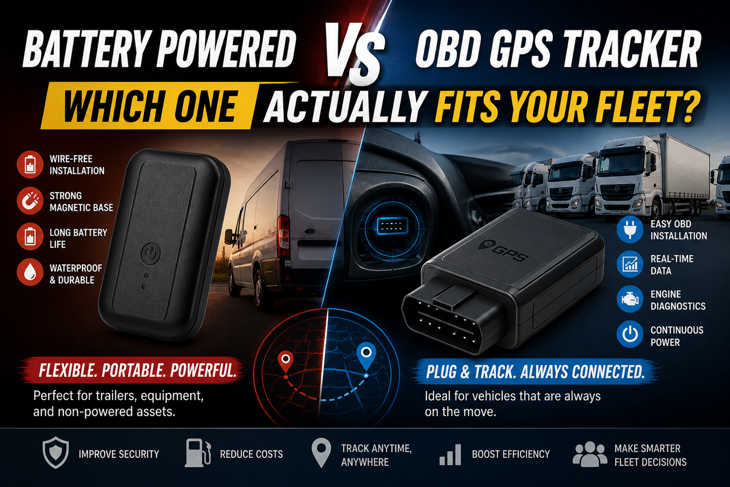 Battery Powered vs OBD GPS Tracker: Which One Actually Fits Your Fleet