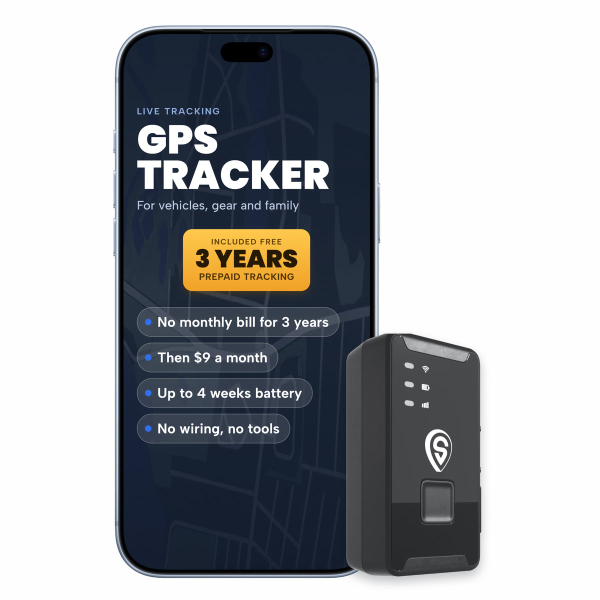 ShadowTrack - Battery powered GPS Tracker  - With Prepaid Subscription
