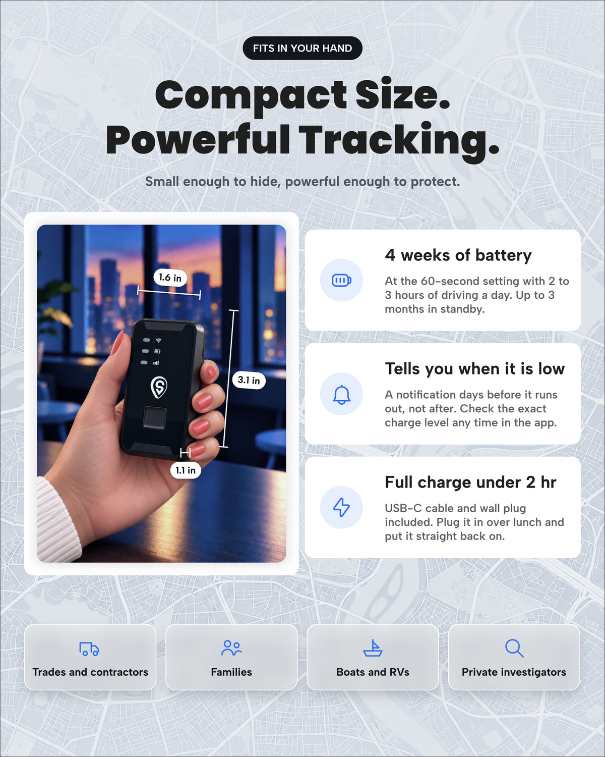 ShadowTrack - Battery powered GPS Tracker  - With Prepaid Subscription